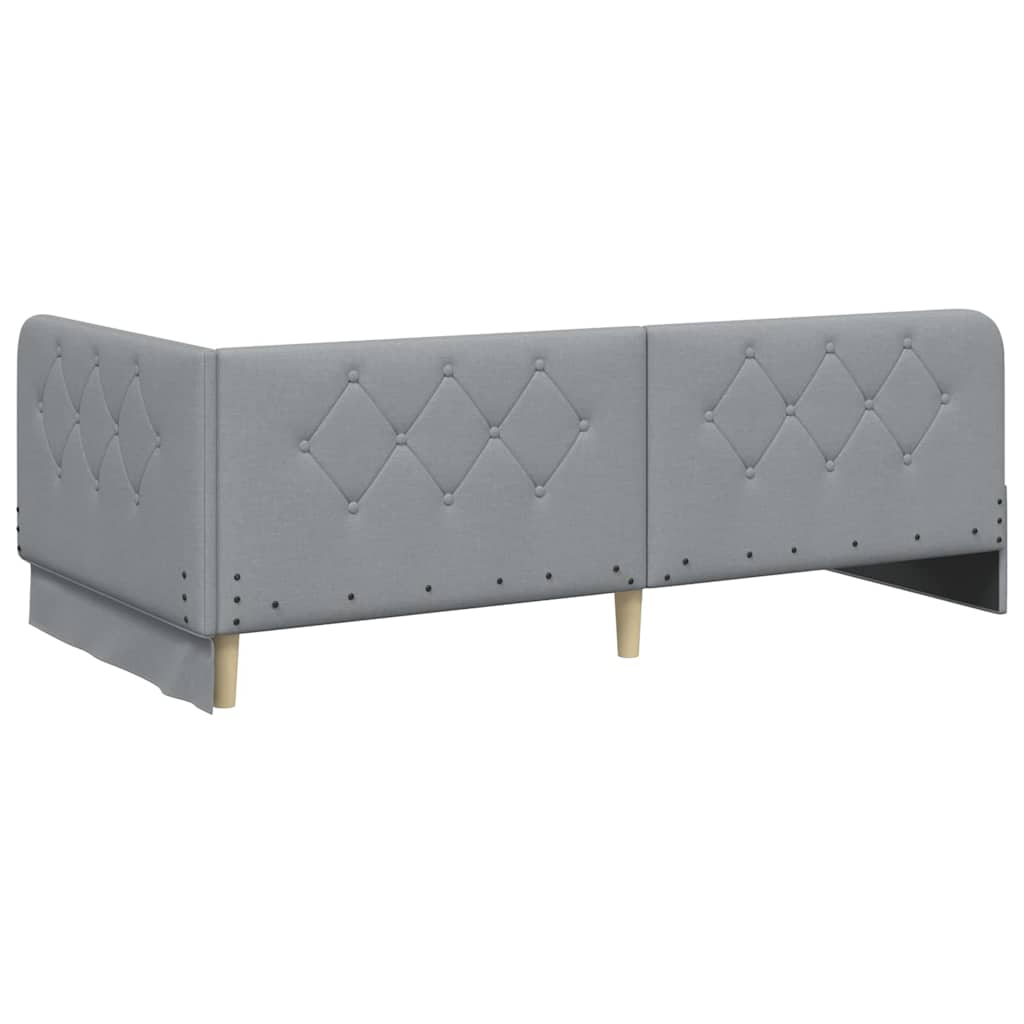 vidaXL Κρεβάτι Γωνίας με στρώμα Ανοιχτό γκρι 100 x 200 cm ύφασμα