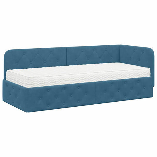 vidaXL Κρεβάτι Γωνίας Μπλε 80 x 200 cm Βελούδο