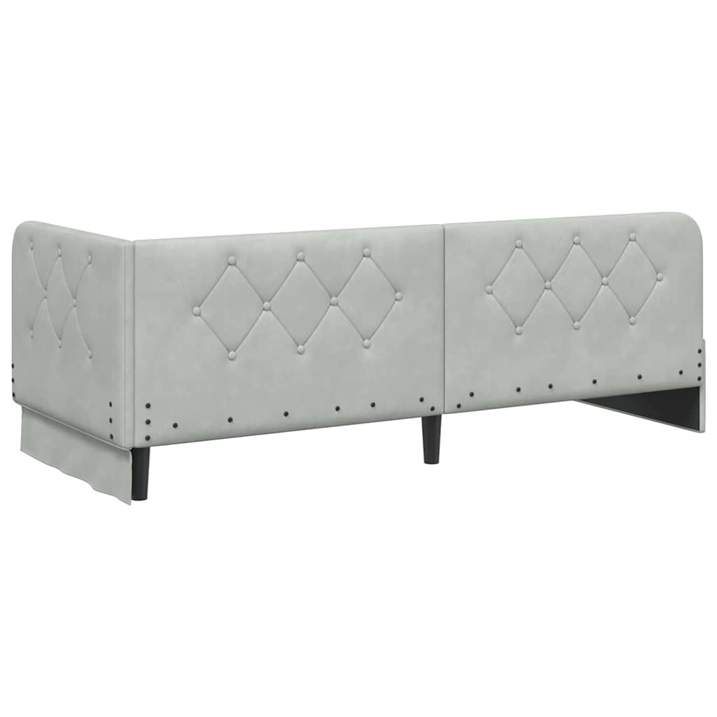 vidaXL Κρεβάτι Γωνίας Ανοιχτό γκρι 80 x 200 cm Βελούδο