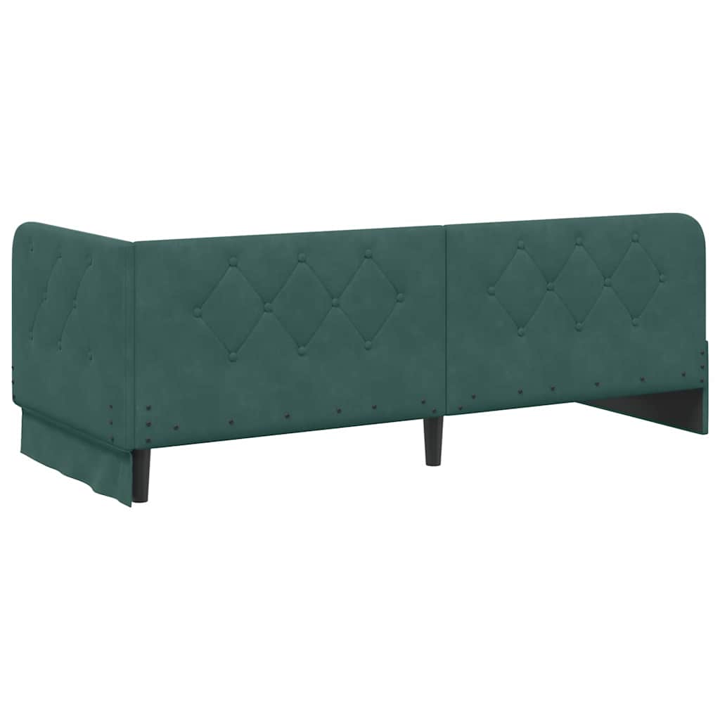 vidaXL Κρεβάτι Γωνίας Σκούρο Πράσινο 80 x 200 cm Βελούδο