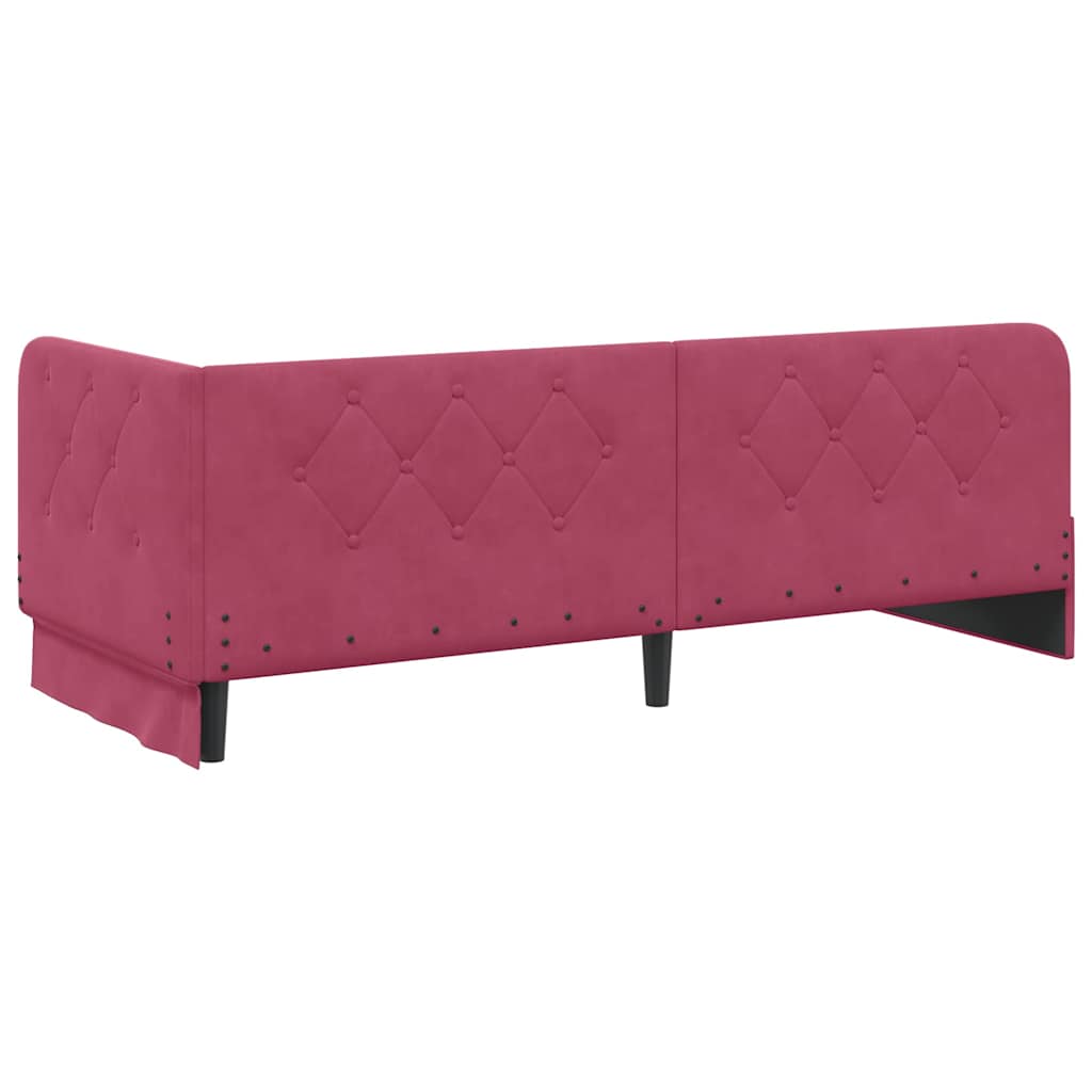 vidaXL Κρεβάτι Γωνίας Κόκκινο 80 x 200 cm Βελούδο