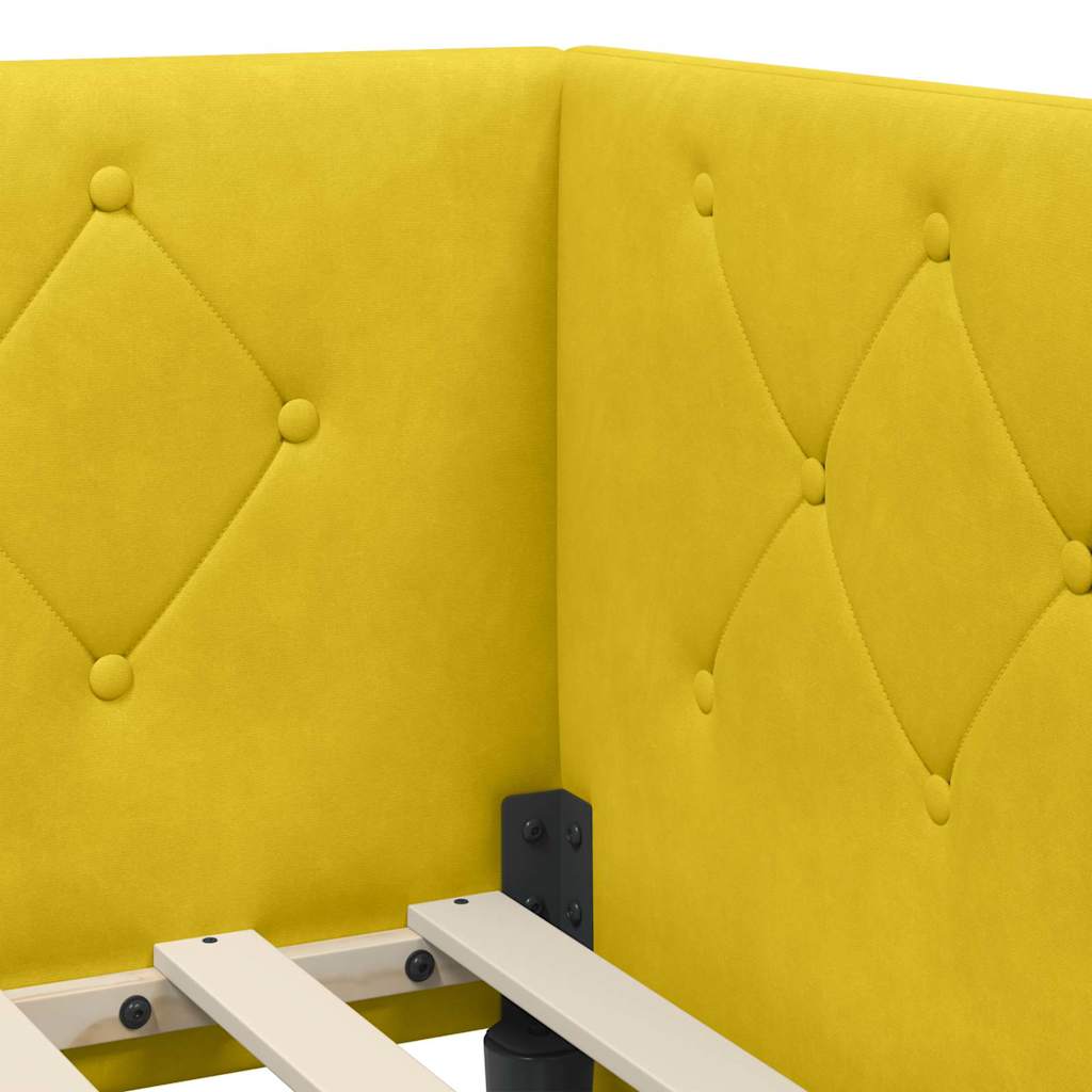 vidaXL Κρεβάτι Γωνίας Κίτρινο 80 x 200 cm Βελούδο