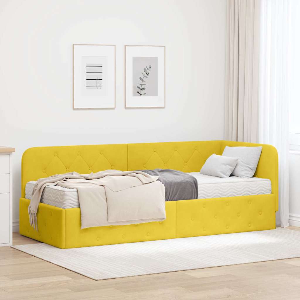 vidaXL Κρεβάτι Γωνίας Κίτρινο 80 x 200 cm Βελούδο