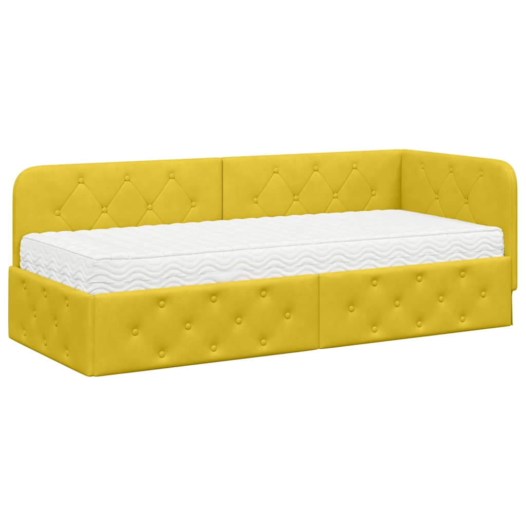 vidaXL Κρεβάτι Γωνίας Κίτρινο 80 x 200 cm Βελούδο