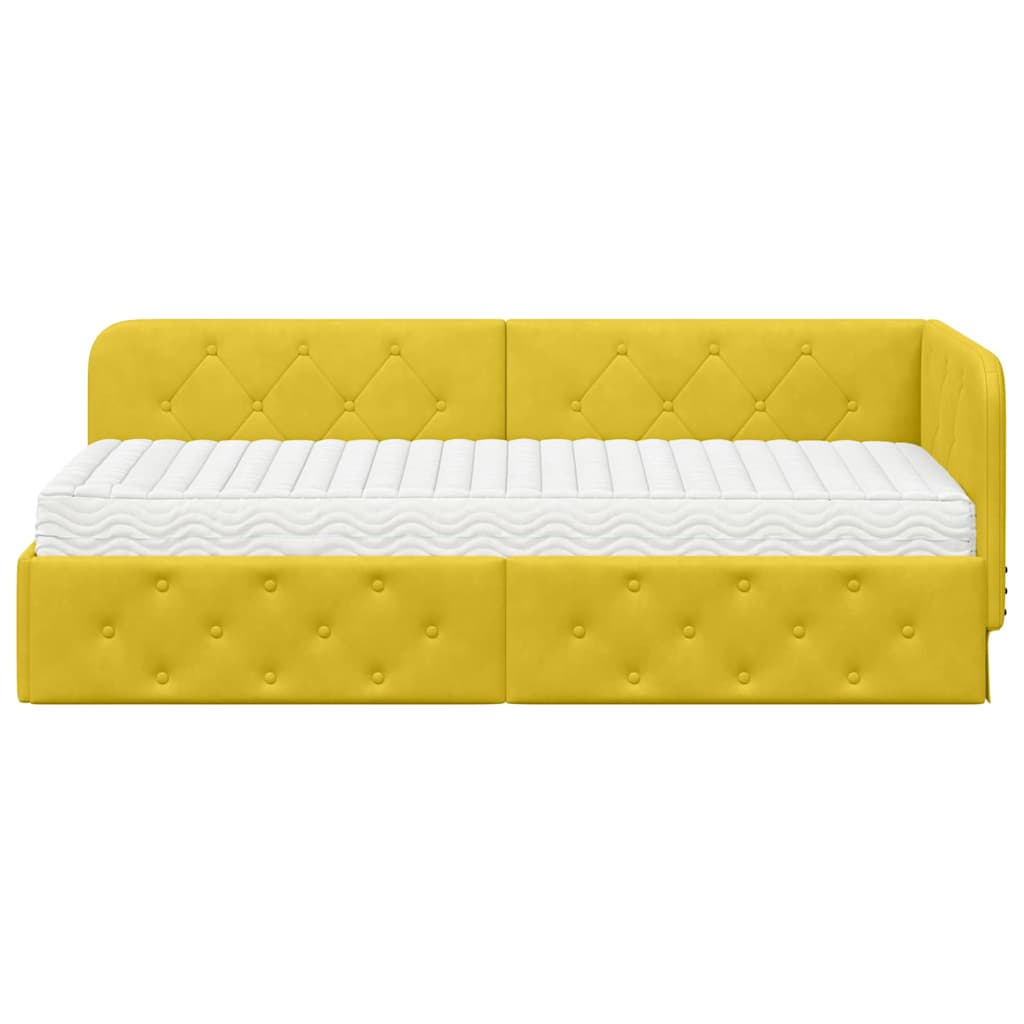vidaXL Κρεβάτι Γωνίας Κίτρινο 80 x 200 cm Βελούδο