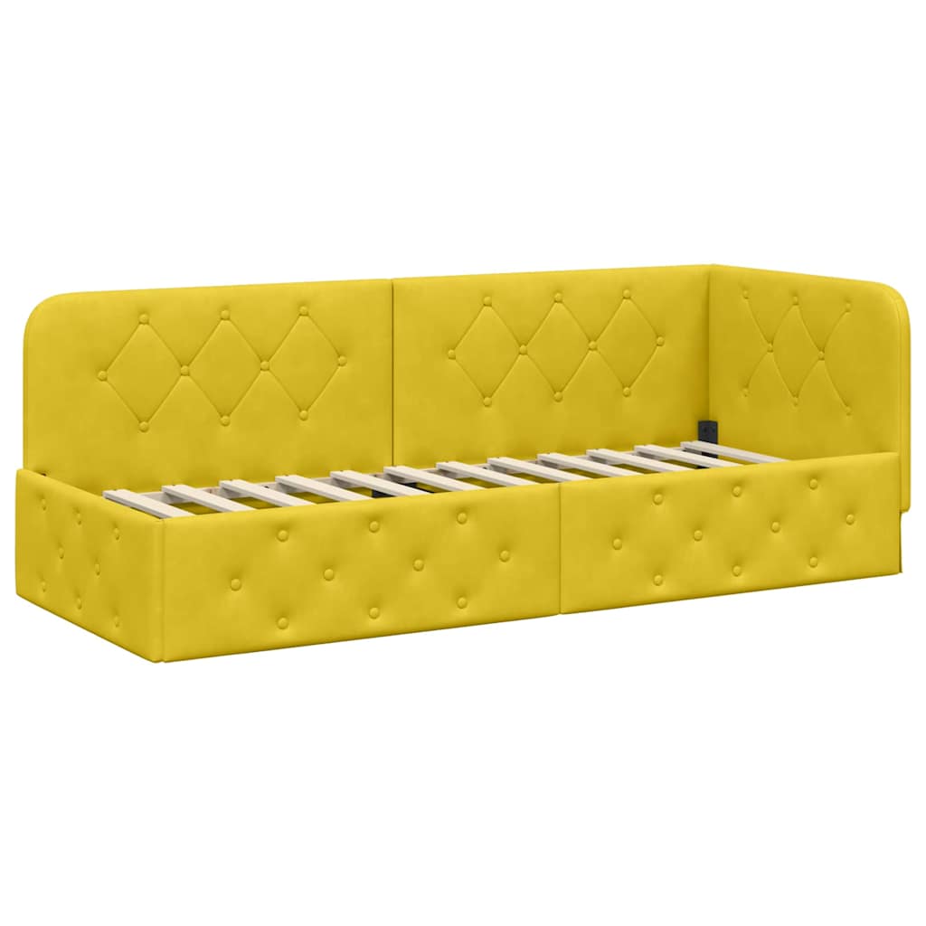 vidaXL Κρεβάτι Γωνίας Κίτρινο 80 x 200 cm Βελούδο