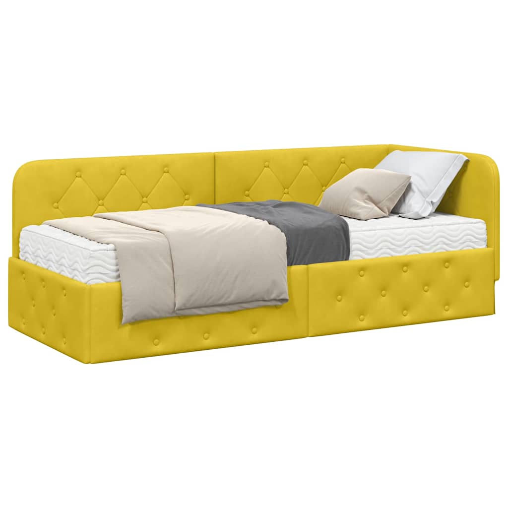 vidaXL Κρεβάτι Γωνίας Κίτρινο 80 x 200 cm Βελούδο
