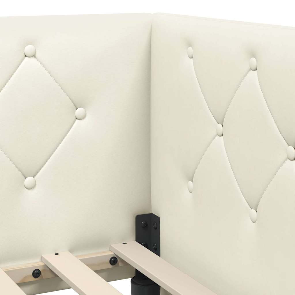 vidaXL Κρεβάτι Γωνίας Κρεμ 80 x 200 cm Βελούδο