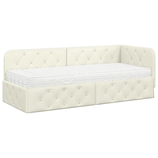 vidaXL Κρεβάτι Γωνίας Κρεμ 80 x 200 cm Βελούδο