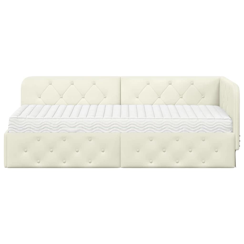 vidaXL Κρεβάτι Γωνίας Κρεμ 80 x 200 cm Βελούδο