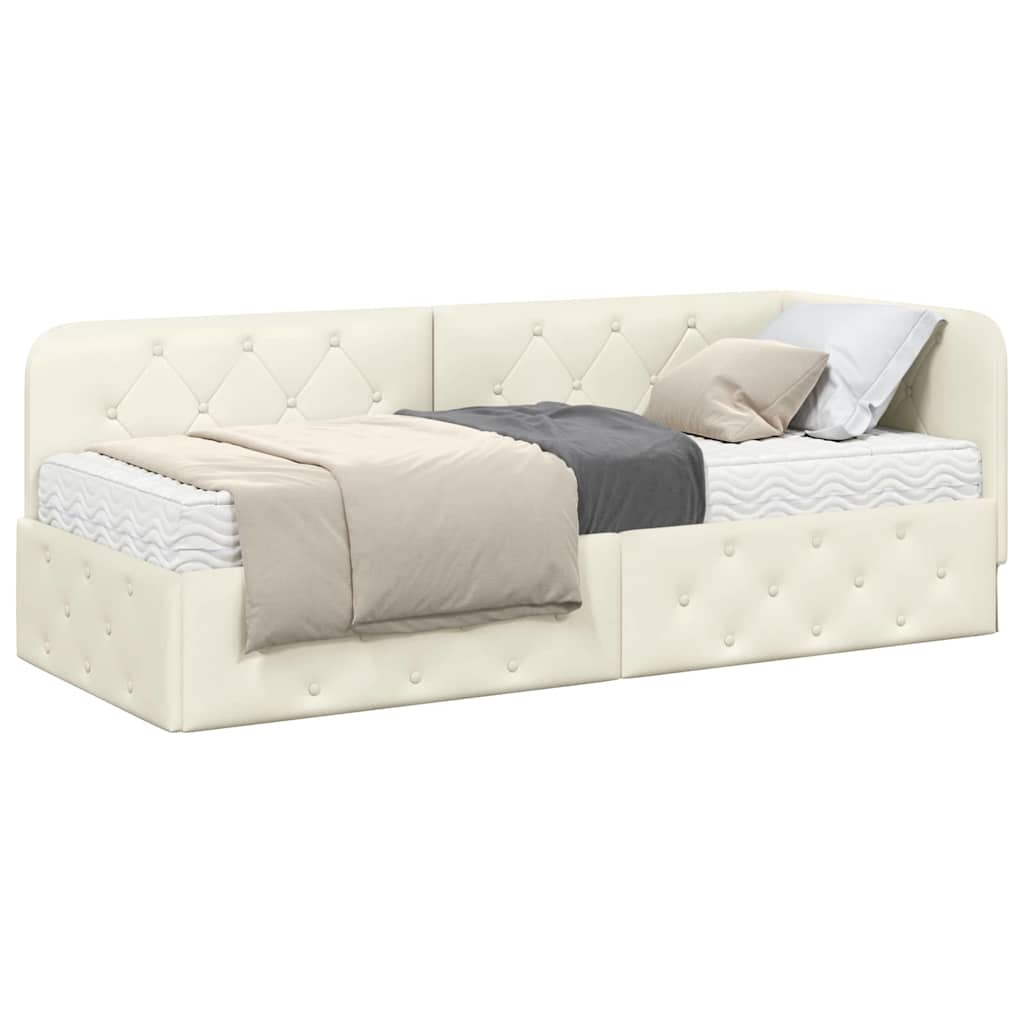 vidaXL Κρεβάτι Γωνίας Κρεμ 80 x 200 cm Βελούδο
