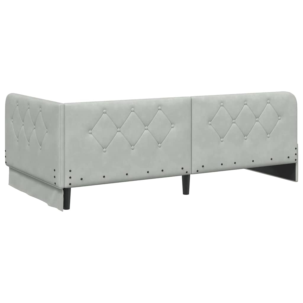 vidaXL Κρεβάτι Γωνίας Ανοιχτό γκρι 90 x 190 cm Βελούδο