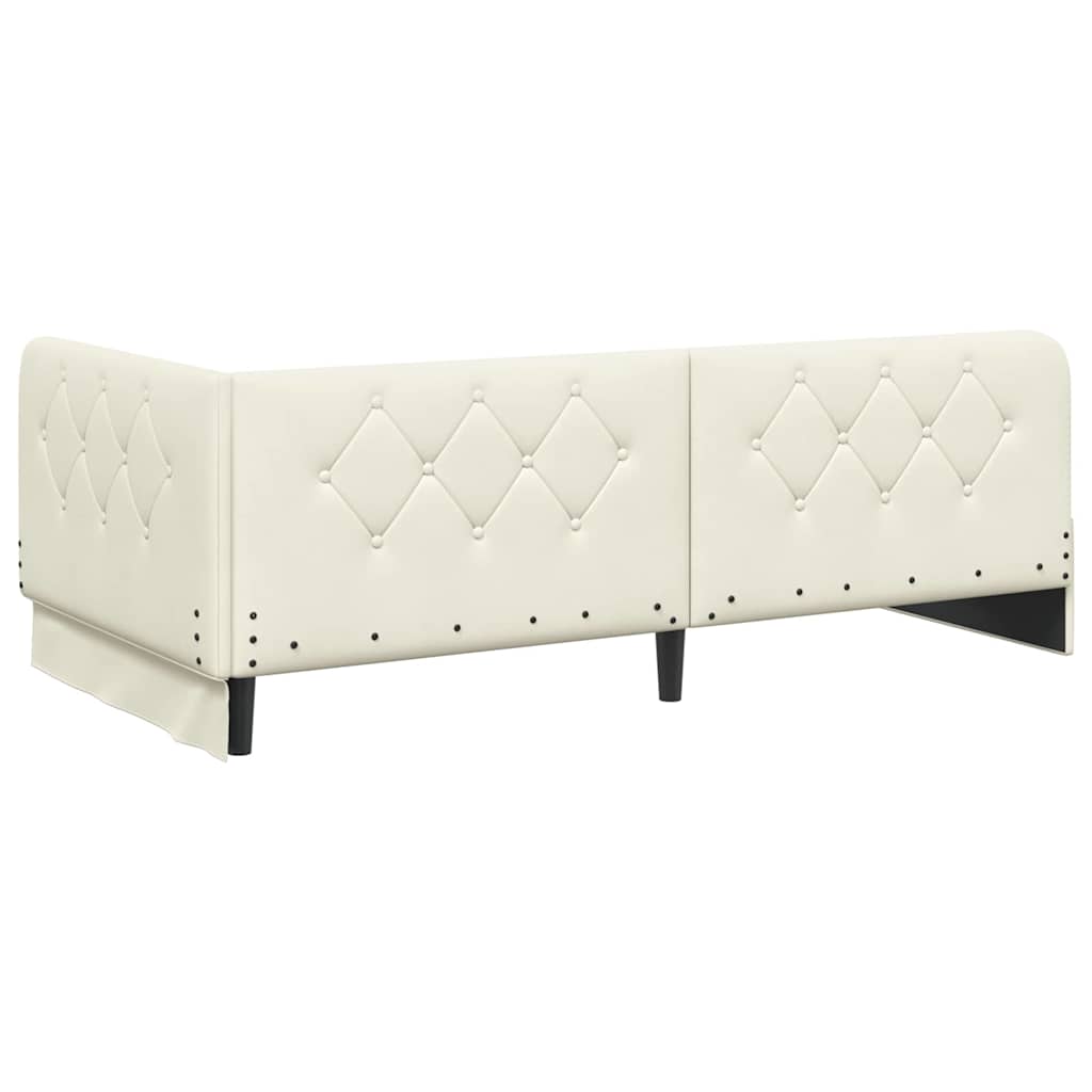 vidaXL Κρεβάτι Γωνίας Κρεμ 90 x 200 cm Βελούδο