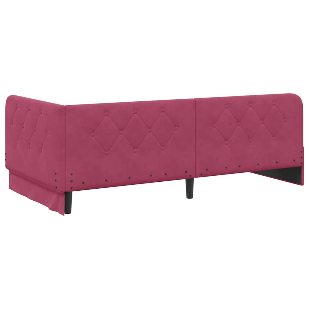 vidaXL Κρεβάτι Γωνίας Κόκκινο 100 x 200 cm Βελούδο