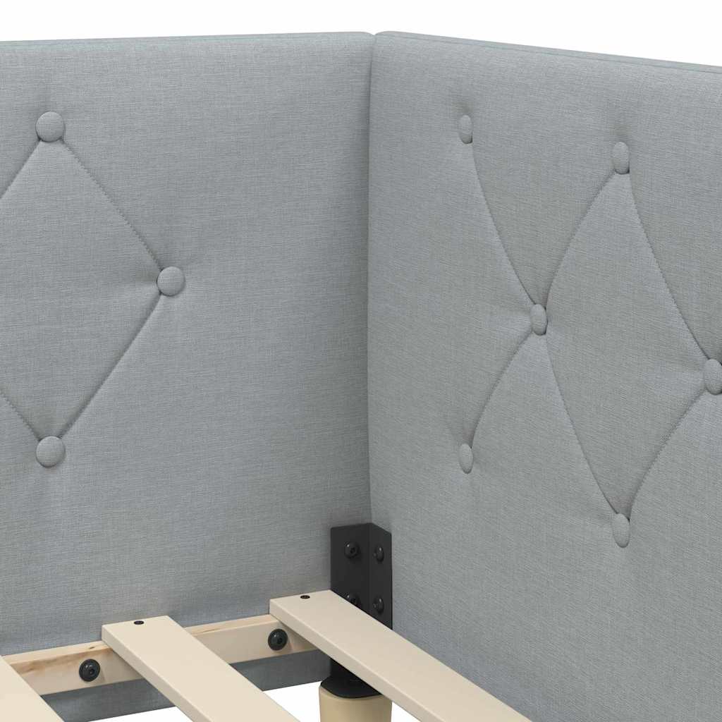 vidaXL Κρεβάτι Γωνίας Ανοιχτό γκρι 80 x 200 cm ύφασμα