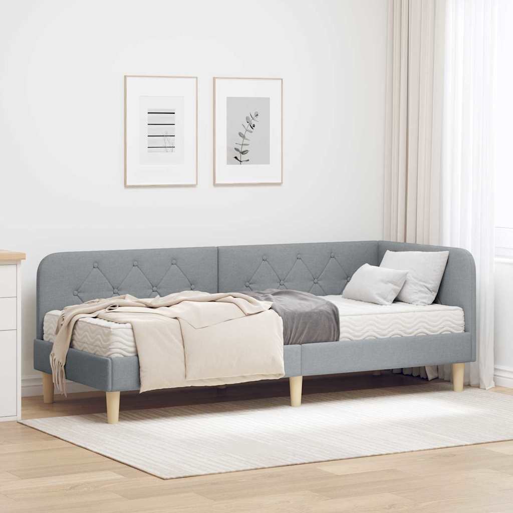vidaXL Κρεβάτι Γωνίας Ανοιχτό γκρι 80 x 200 cm ύφασμα