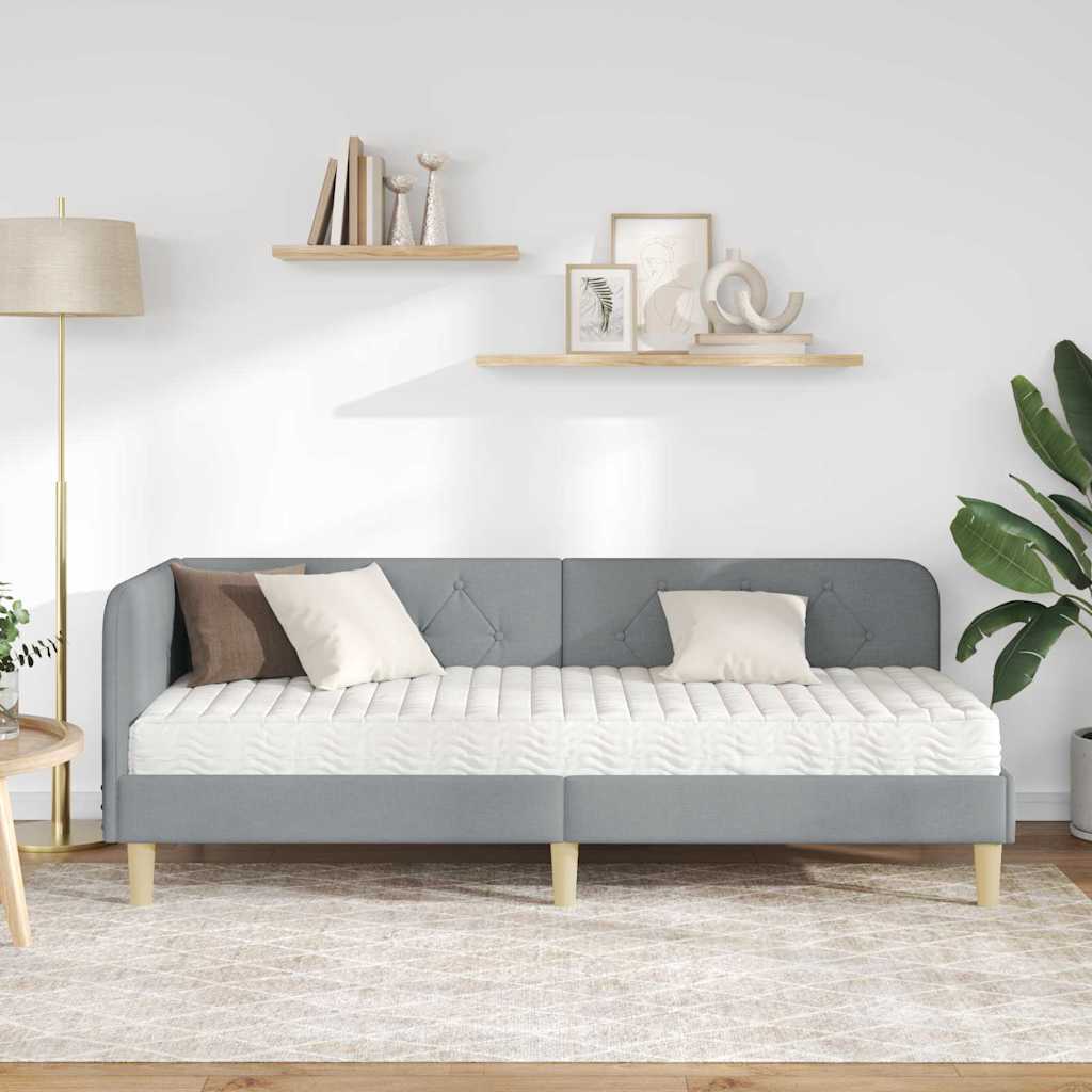 vidaXL Κρεβάτι Γωνίας Ανοιχτό γκρι 80 x 200 cm ύφασμα
