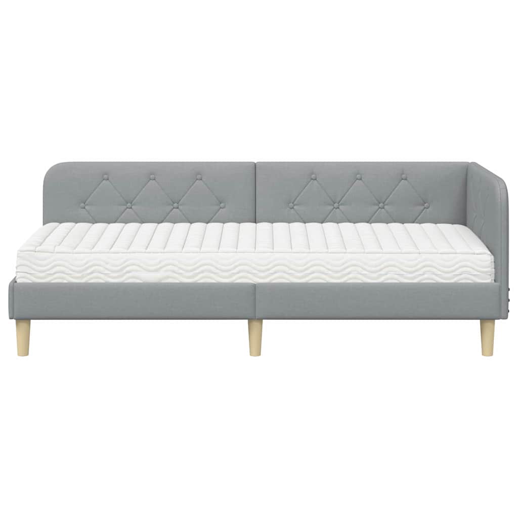 vidaXL Κρεβάτι Γωνίας Ανοιχτό γκρι 80 x 200 cm ύφασμα
