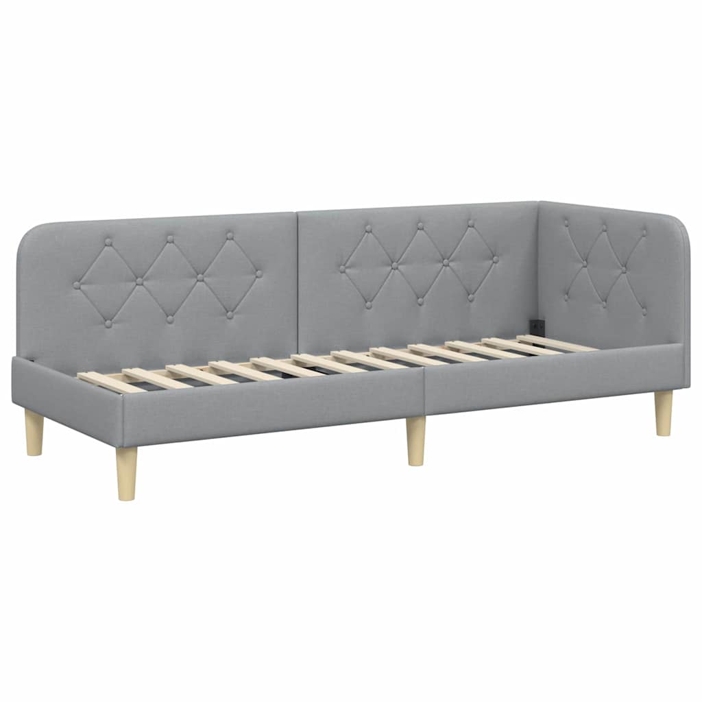 vidaXL Κρεβάτι Γωνίας Ανοιχτό γκρι 80 x 200 cm ύφασμα