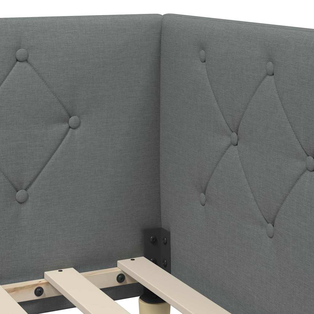 vidaXL Κρεβάτι Γωνίας Σκούρο Γκρι 80 x 200 cm ύφασμα