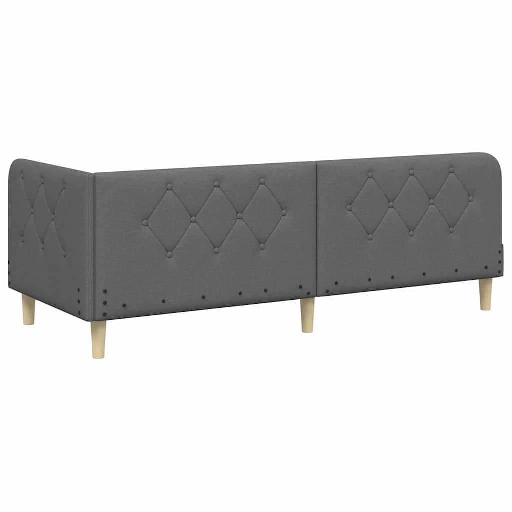 vidaXL Κρεβάτι Γωνίας Σκούρο Γκρι 80 x 200 cm ύφασμα