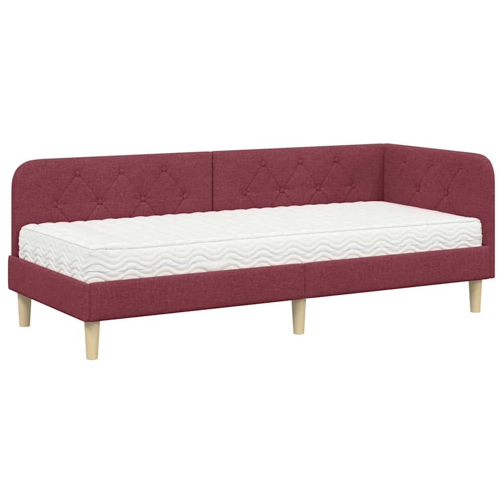 vidaXL Κρεβάτι Γωνίας Κόκκινο 80 x 200 cm ύφασμα