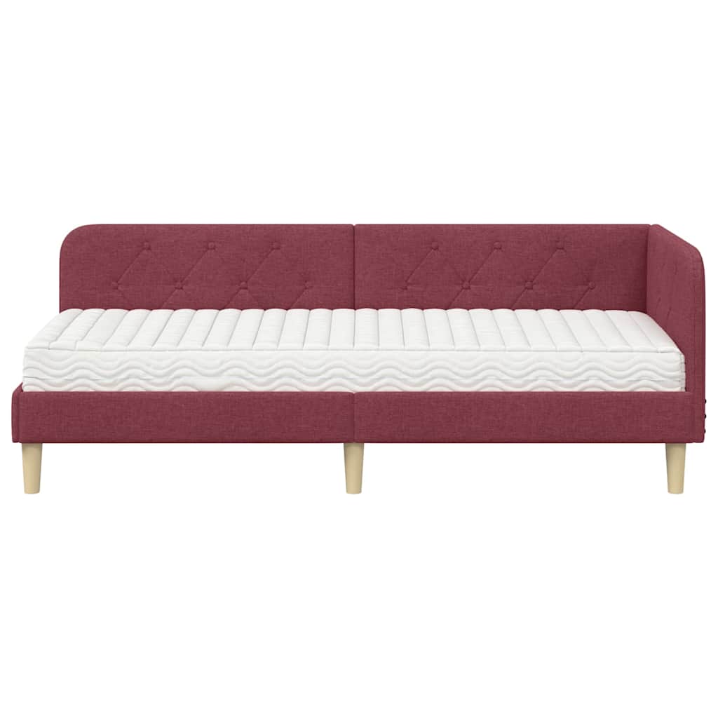 vidaXL Κρεβάτι Γωνίας Κόκκινο 80 x 200 cm ύφασμα