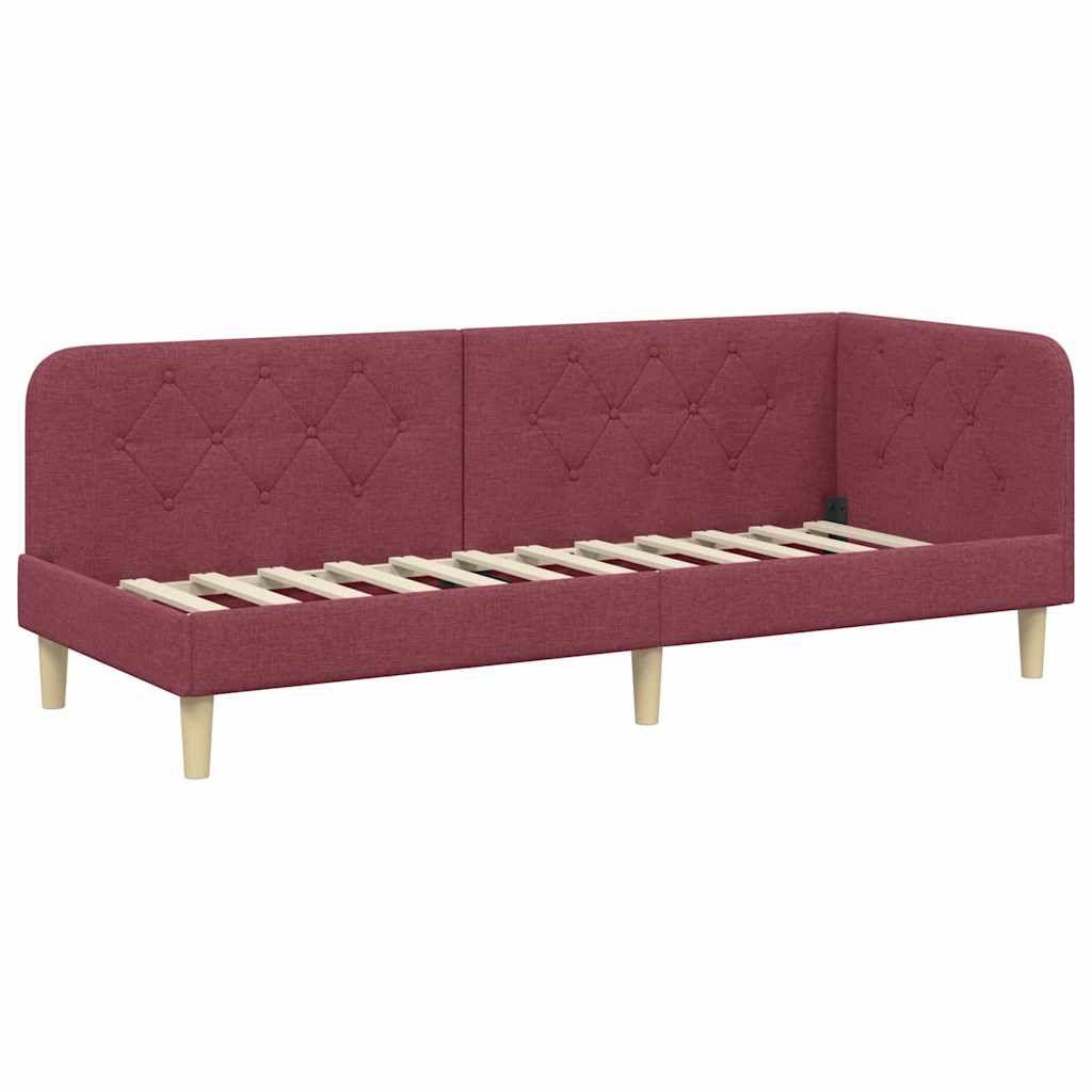 vidaXL Κρεβάτι Γωνίας Κόκκινο 80 x 200 cm ύφασμα