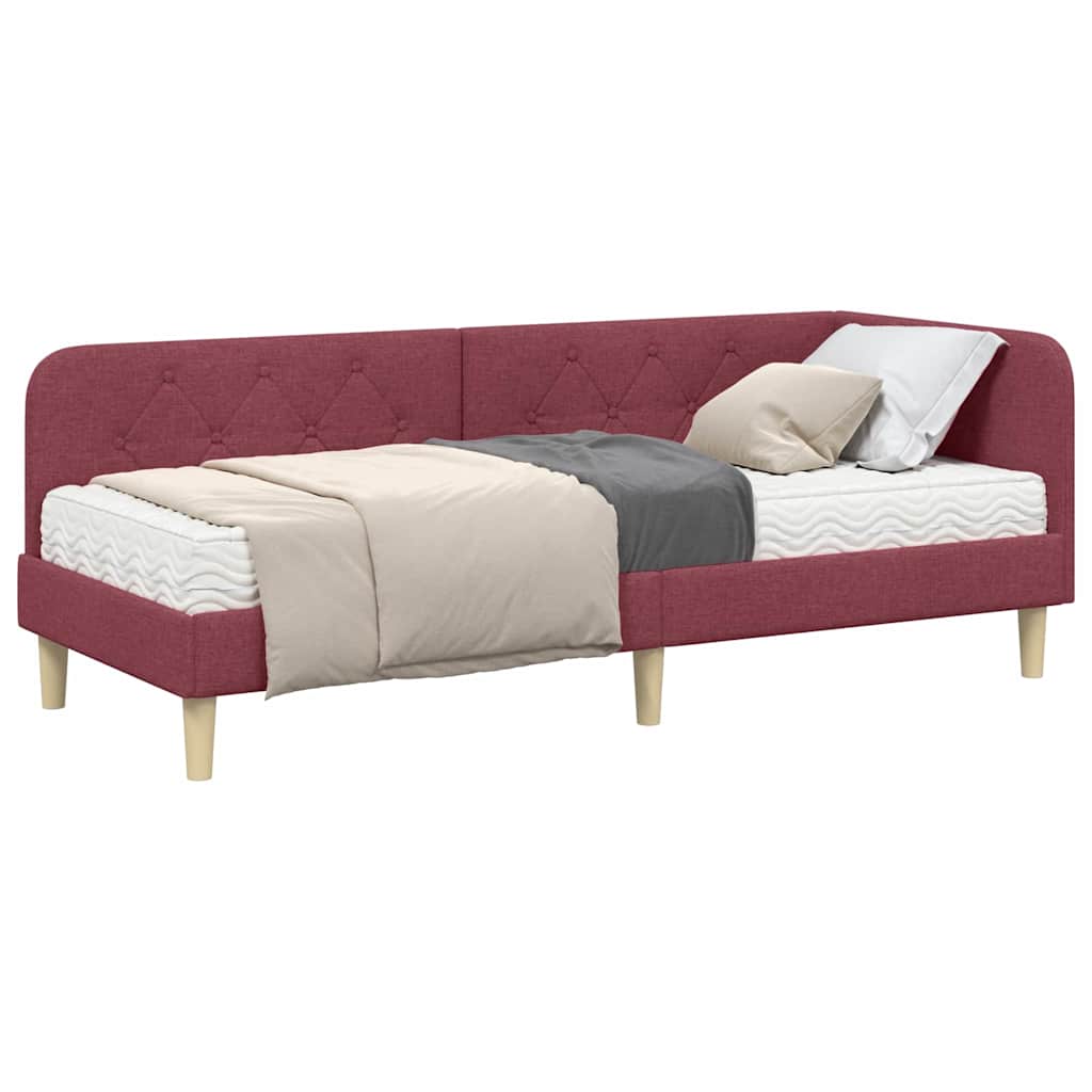 vidaXL Κρεβάτι Γωνίας Κόκκινο 80 x 200 cm ύφασμα