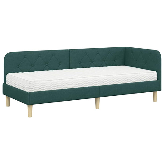 vidaXL Κρεβάτι Γωνίας Σκούρο Πράσινο 80 x 200 cm ύφασμα