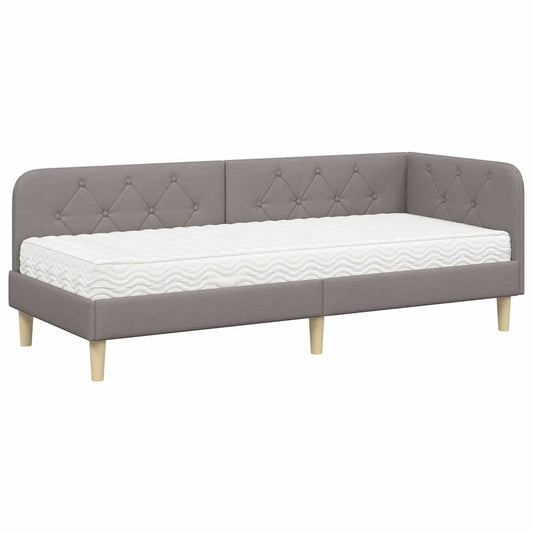 vidaXL Κρεβάτι Γωνίας Taupe 80 x 200 cm ύφασμα
