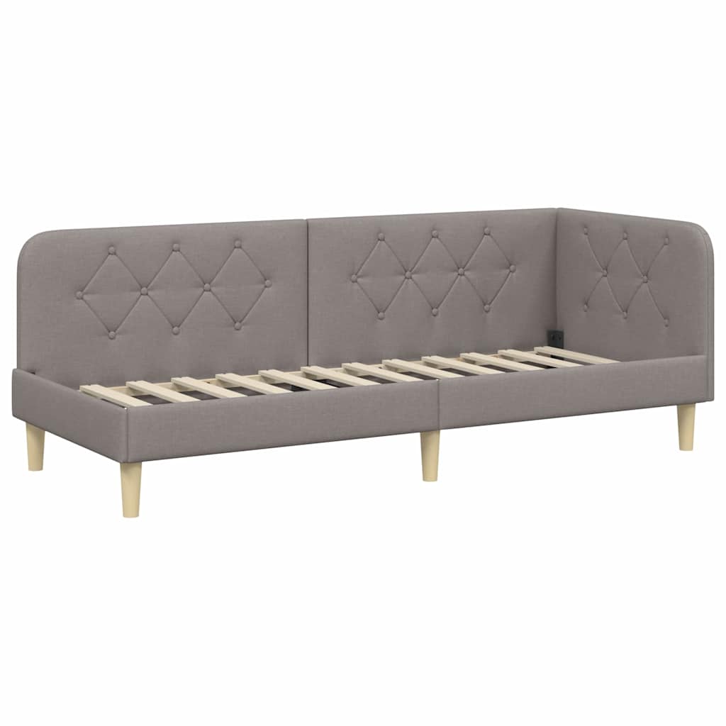 vidaXL Κρεβάτι Γωνίας Taupe 80 x 200 cm ύφασμα