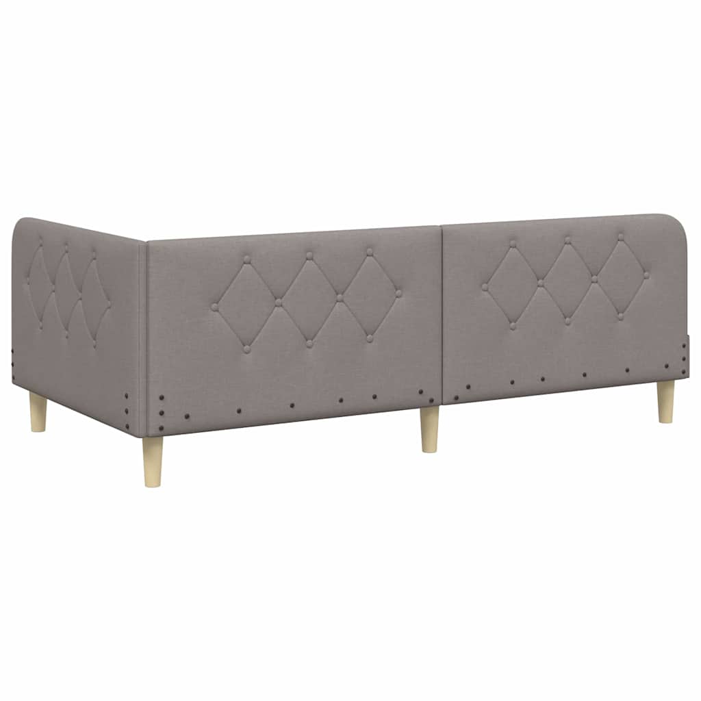 vidaXL Κρεβάτι Γωνίας με στρώμα με κεφαλάρι Taupe 90 x 190 cm ύφασμα