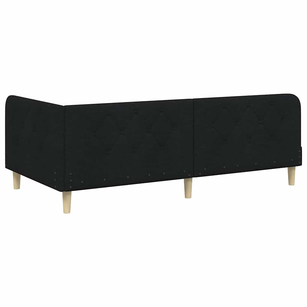 vidaXL Κρεβάτι Γωνίας Μαύρο 90 x 200 cm ύφασμα