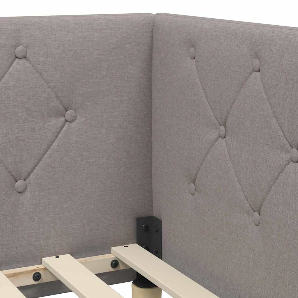 vidaXL Κρεβάτι Γωνίας Taupe 90 x 200 cm ύφασμα