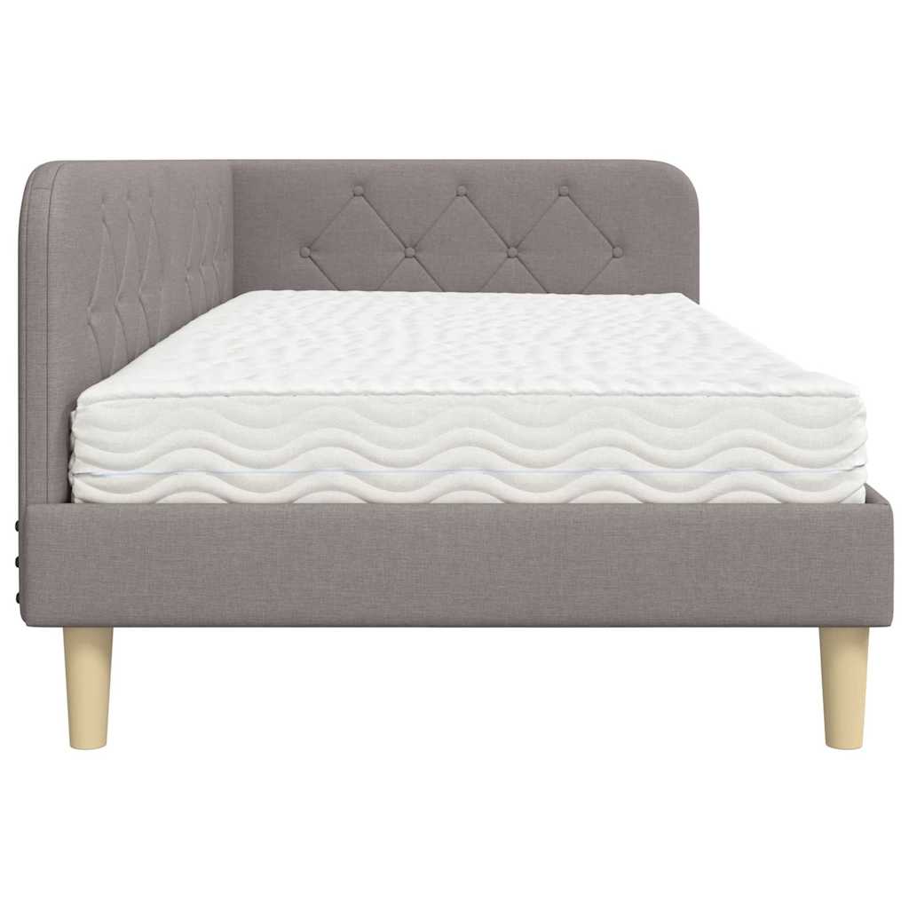 vidaXL Κρεβάτι Γωνίας Taupe 90 x 200 cm ύφασμα