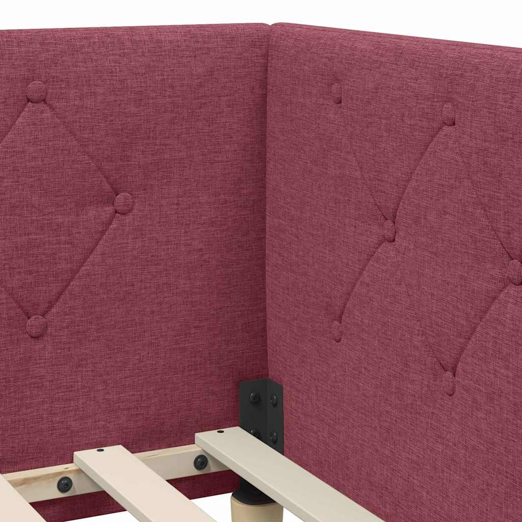 vidaXL Κρεβάτι Γωνίας Κόκκινο 100 x 200 cm ύφασμα