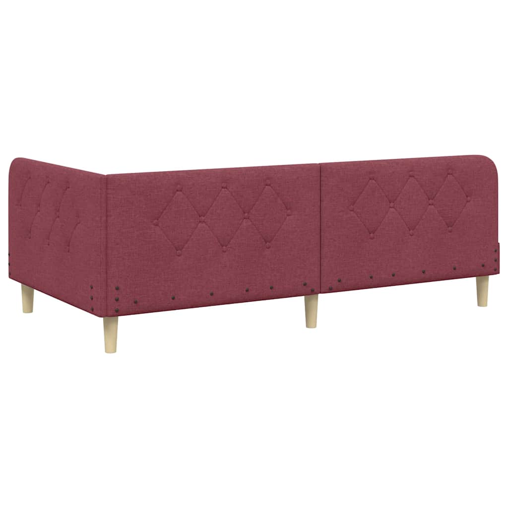 vidaXL Κρεβάτι Γωνίας Κόκκινο 100 x 200 cm ύφασμα