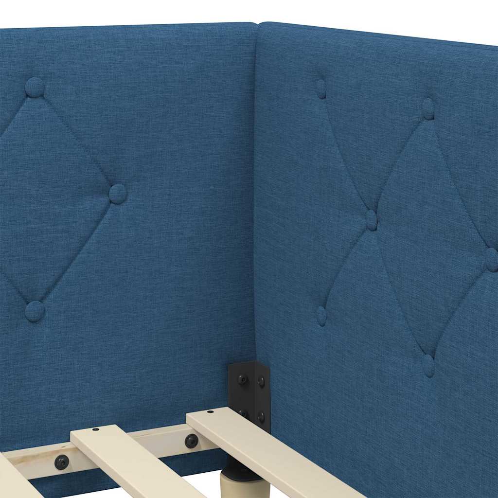 vidaXL Κρεβάτι Γωνίας Μπλε 100 x 200 cm ύφασμα