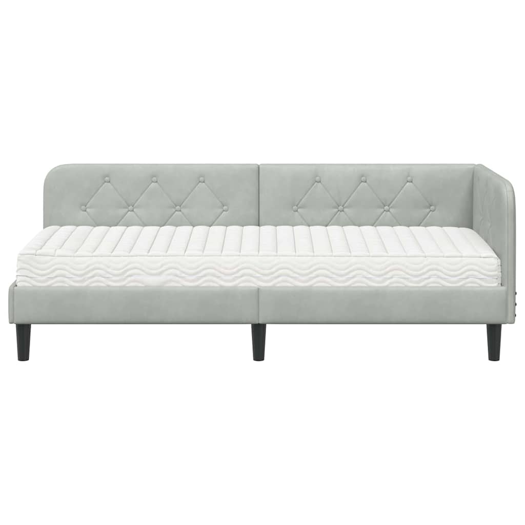 vidaXL Κρεβάτι Γωνίας Ανοιχτό γκρι 80 x 200 cm Βελούδο