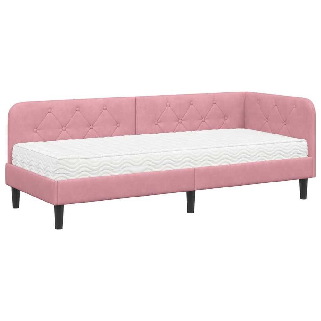 vidaXL Κρεβάτι Γωνίας Ροζ 80 x 200 cm Βελούδο
