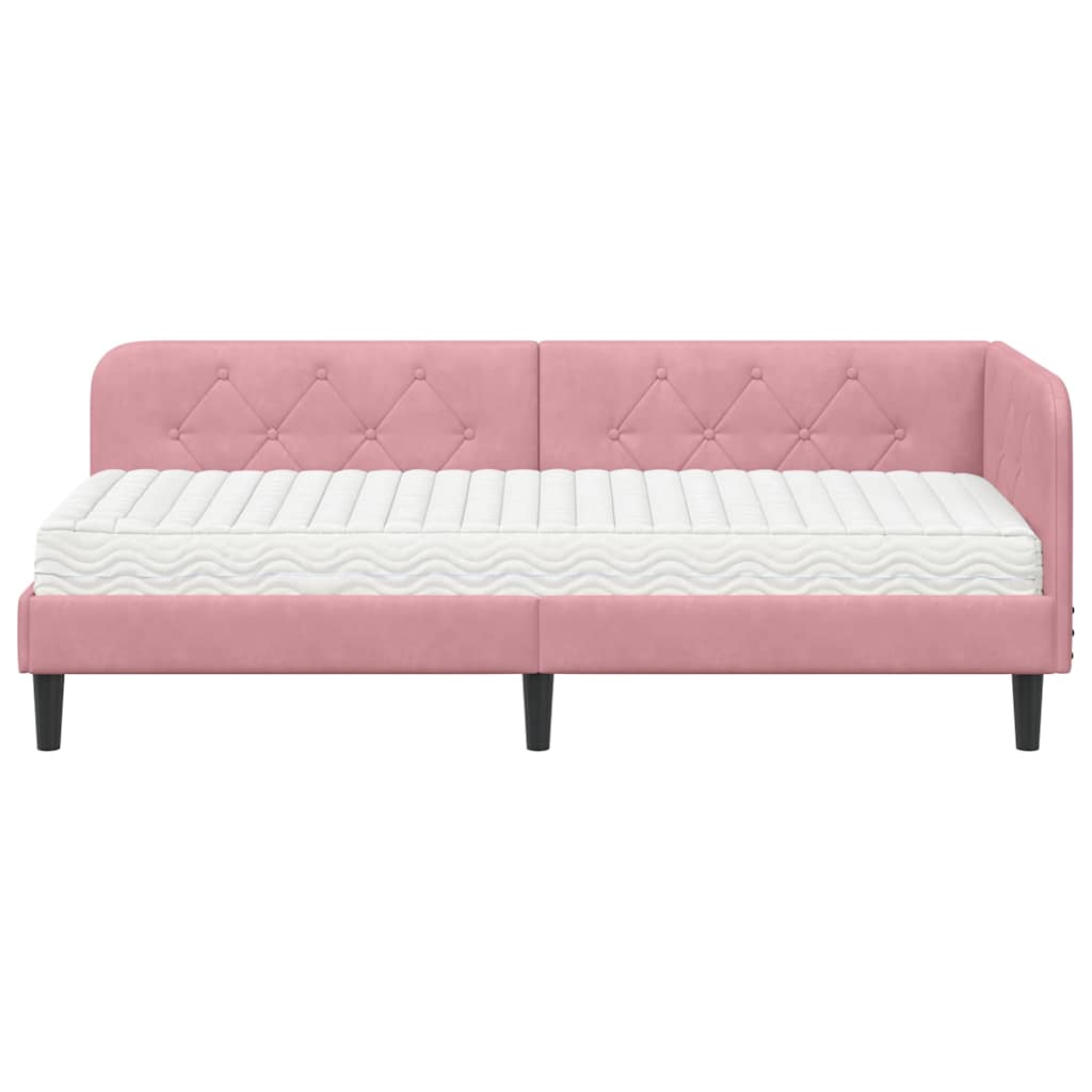 vidaXL Κρεβάτι Γωνίας Ροζ 80 x 200 cm Βελούδο