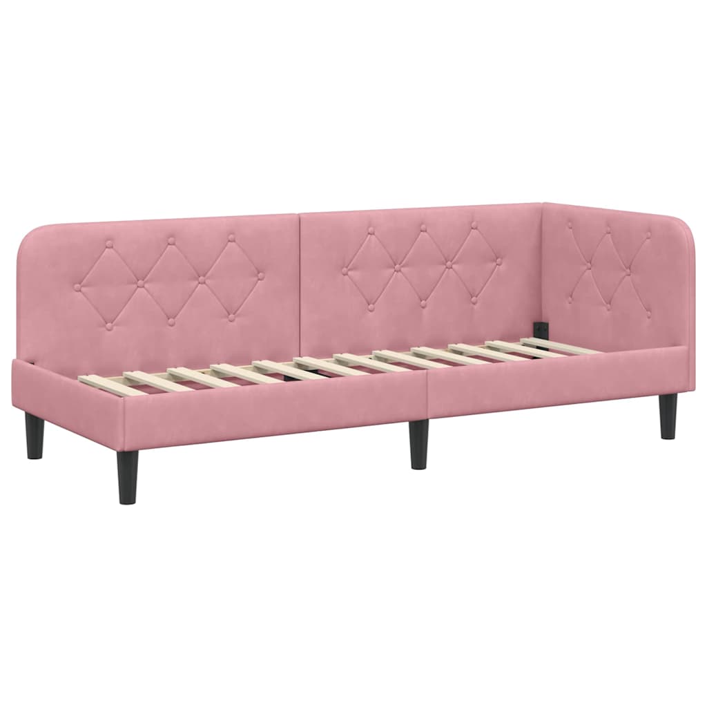 vidaXL Κρεβάτι Γωνίας Ροζ 80 x 200 cm Βελούδο