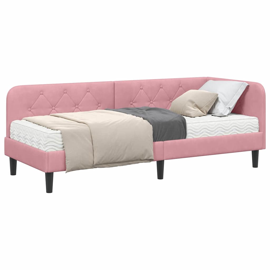 vidaXL Κρεβάτι Γωνίας Ροζ 80 x 200 cm Βελούδο