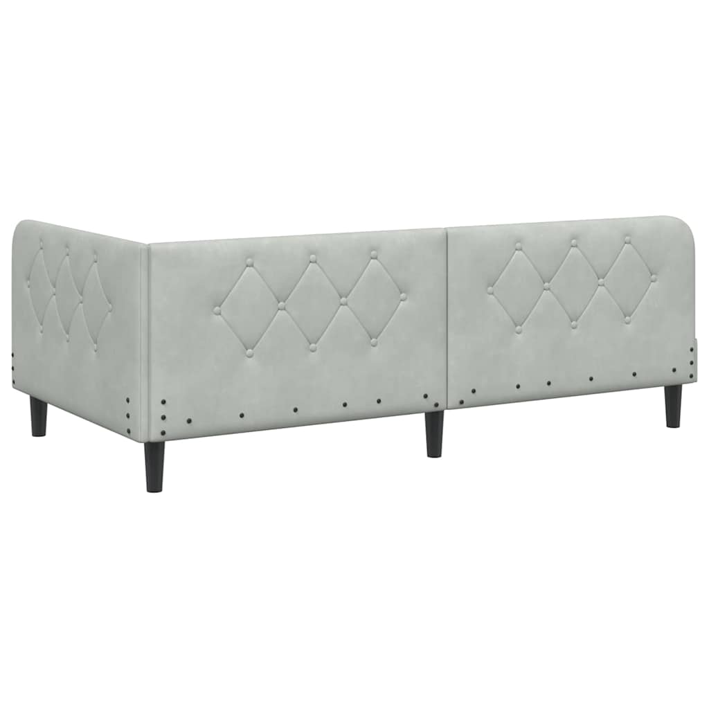vidaXL Κρεβάτι Γωνίας Ανοιχτό γκρι 90 x 190 cm Βελούδο