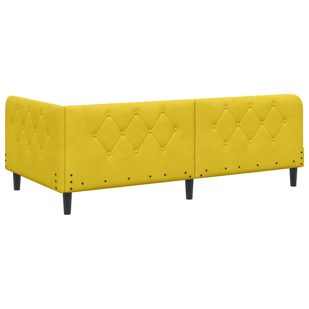 vidaXL Κρεβάτι Γωνίας Κίτρινο 90 x 190 cm Βελούδο