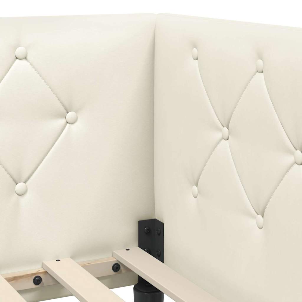 vidaXL Κρεβάτι Γωνίας Κρεμ 90 x 190 cm Βελούδο
