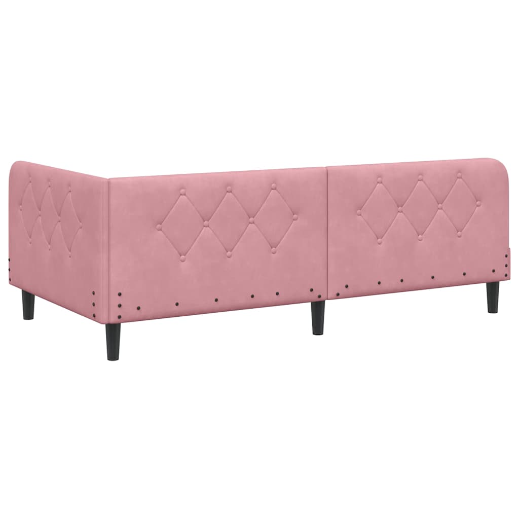 vidaXL Κρεβάτι Γωνίας Ροζ 90 x 200 cm Βελούδο