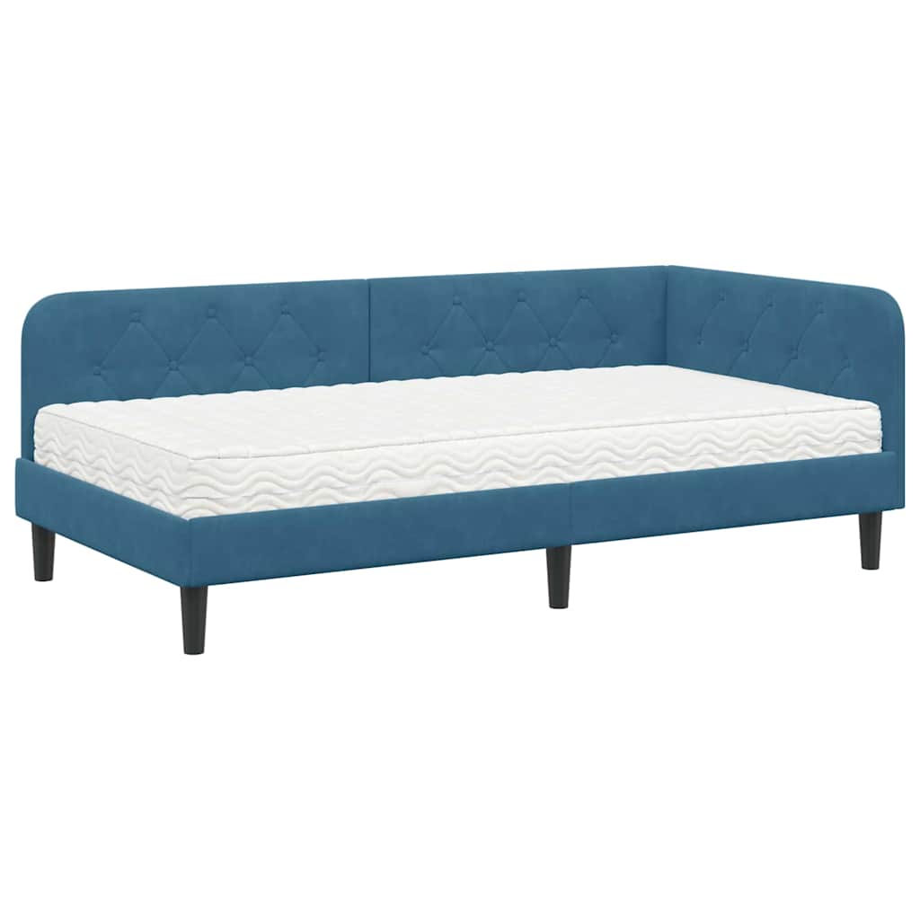 vidaXL Κρεβάτι Γωνίας Μπλε 100 x 200 cm Βελούδο