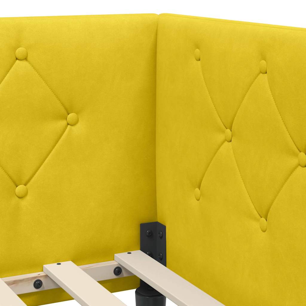 vidaXL Κρεβάτι Γωνίας Κίτρινο 100 x 200 cm Βελούδο